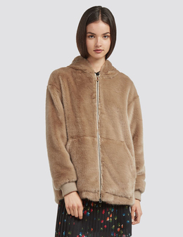 TRUSSARDI: Бежеві шуби 