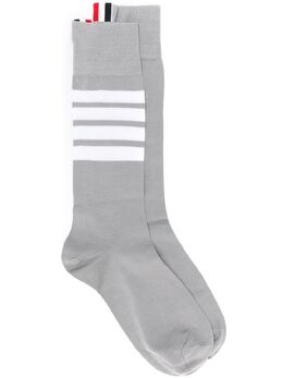 Thom Browne: Светлые носки  4-Bar