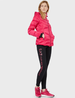 EA7 EMPORIO ARMANI: Розовый пуховик 