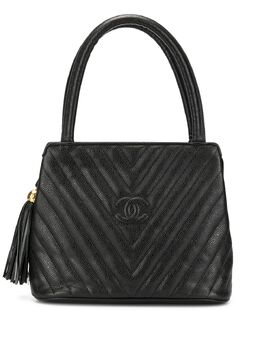 Chanel Pre-Owned: Чёрная сумка на руку 