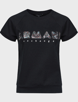 ARMANI EXCHANGE: Чёрная футболка 