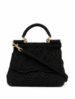 Dolce & Gabbana: Чёрная сумка на руку  Sicily