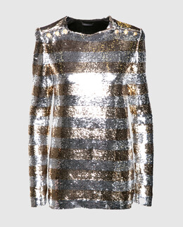 Balmain: Серебристая блуза 