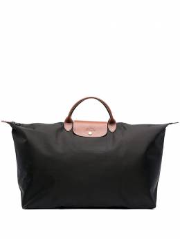 Longchamp: Чёрная дорожная сумка  Le Pliage Original