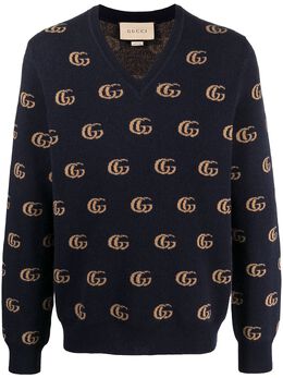Gucci: Жаккардовый свитер  Double G