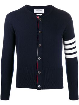 Thom Browne: Синий кардиган  4-Bar