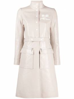 Courrèges: Плащ с длинным рукавом 