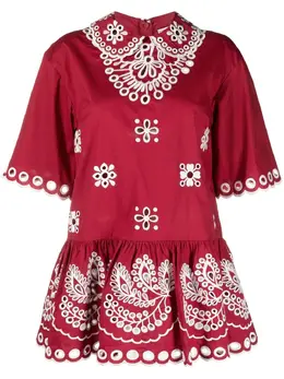 RED Valentino: Блуза с баской 