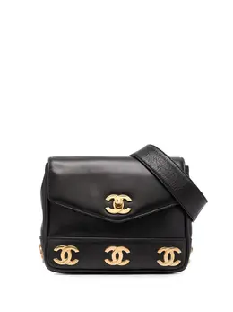 Chanel Pre-Owned: Чёрная поясная сумка 