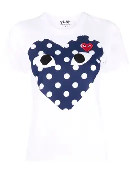 Comme Des Garçons Play: Белая футболка  Heart