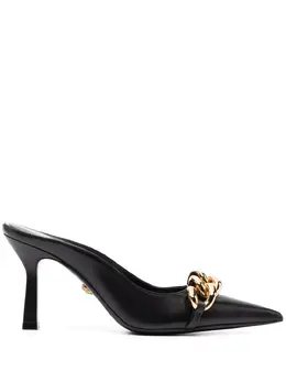 Versace: Чёрные сабо  Medusa Chain