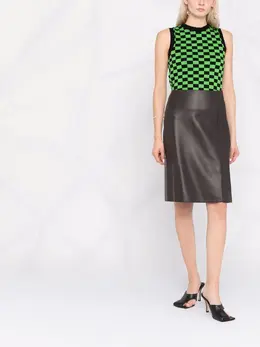 Salvatore Ferragamo: Кожаная юбка 