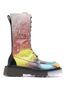 Off-White: Многоцветные ботинки  Splatter