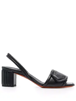 Santoni: Чёрные сандалии 