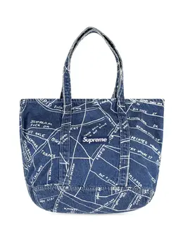 Supreme: Голубая сумка-шоппер  Gonz Map