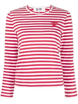 Comme Des Garçons Play: Топ  Heart в полоску