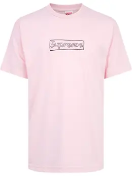 Supreme: Розовая футболка  Kaws Chalk