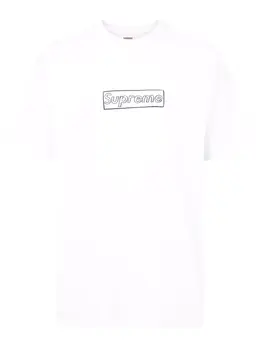 Supreme: Белая футболка  Kaws Chalk