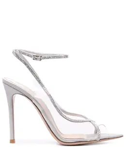 Gianvito Rossi: Серебристые сандалии  Crystelle
