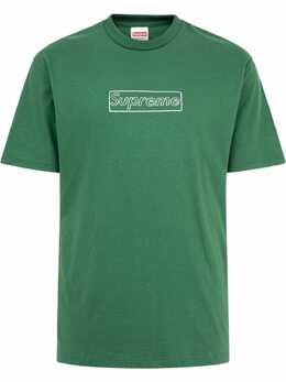 Supreme: Зелёная футболка  Kaws Chalk