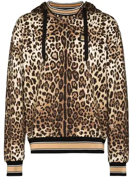Dolce & Gabbana: Толстовка с леопардовым принтом 