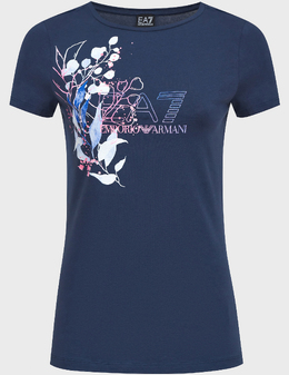 EA7 EMPORIO ARMANI: Синяя футболка 