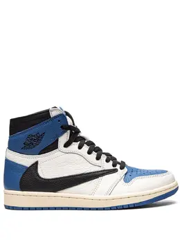 Jordan: Белые кроссовки  Air Jordan 1 Travis Scott