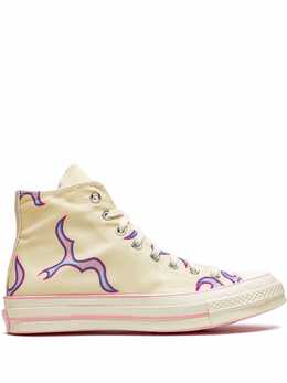 Converse: Жёлтые кроссовки  Chuck 70 Hi