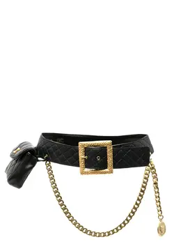 Chanel Pre-Owned: Чёрная поясная сумка 