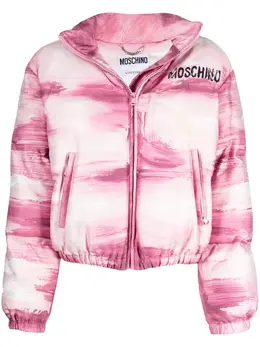 Moschino: Куртка  Brushstroke с принтом