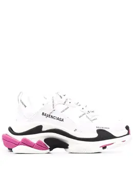 Balenciaga: Белые кроссовки  Triple S