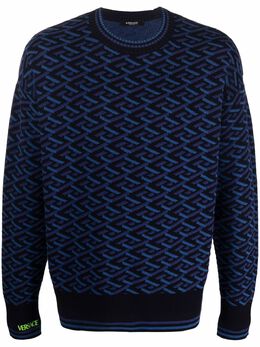 Versace: Синий свитер  La Greca