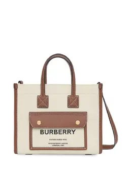 Burberry: Коричневая сумка-шоппер  Freya