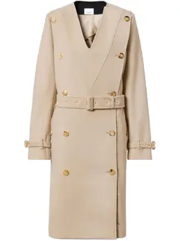 Burberry: Двубортный плащ 