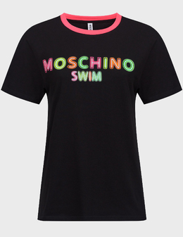 MOSCHINO: Чёрная футболка 