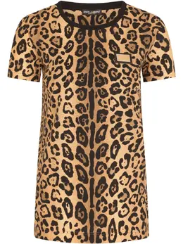 Dolce & Gabbana: Футболка  T с леопардовым принтом