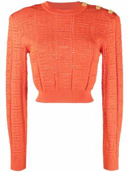 Balmain: Длинный свитер  Maxi Monogram