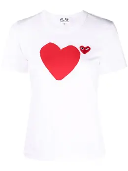 Comme Des Garçons Play: Белая футболка  Heart