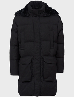 EMPORIO ARMANI: Чёрный пуховик 