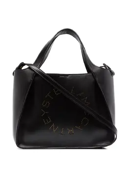 Stella McCartney: Чёрная сумка-шоппер  Stella Logo
