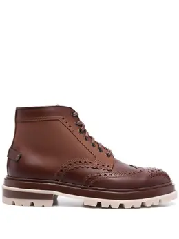 Santoni: Коричневые ботинки 