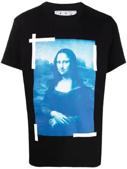 Off-White: Чёрная футболка  Monalisa