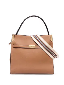 Tory Burch: Коричневая сумка-шоппер  Lee Radziwill Double