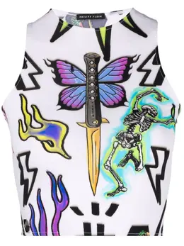Philipp Plein: Топ  Tattoo кроп-топ