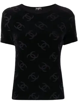 Chanel Pre-Owned: Чёрная футболка 