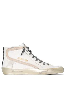 Golden Goose: Белые кроссовки  Slide