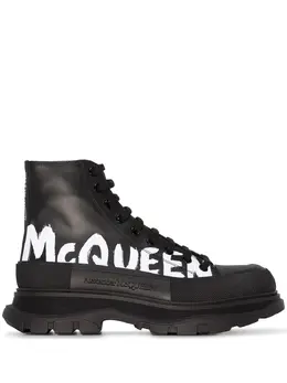 Alexander McQueen: Чёрные кроссовки  Tread Slick