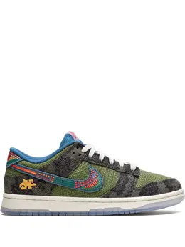 Nike: Зелёные кроссовки  Dunk Low