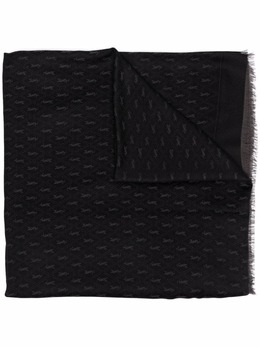 Saint Laurent: Чёрный шарф  Monogram
