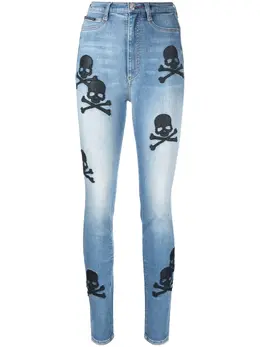 Philipp Plein: Светлые джинсы  Skull